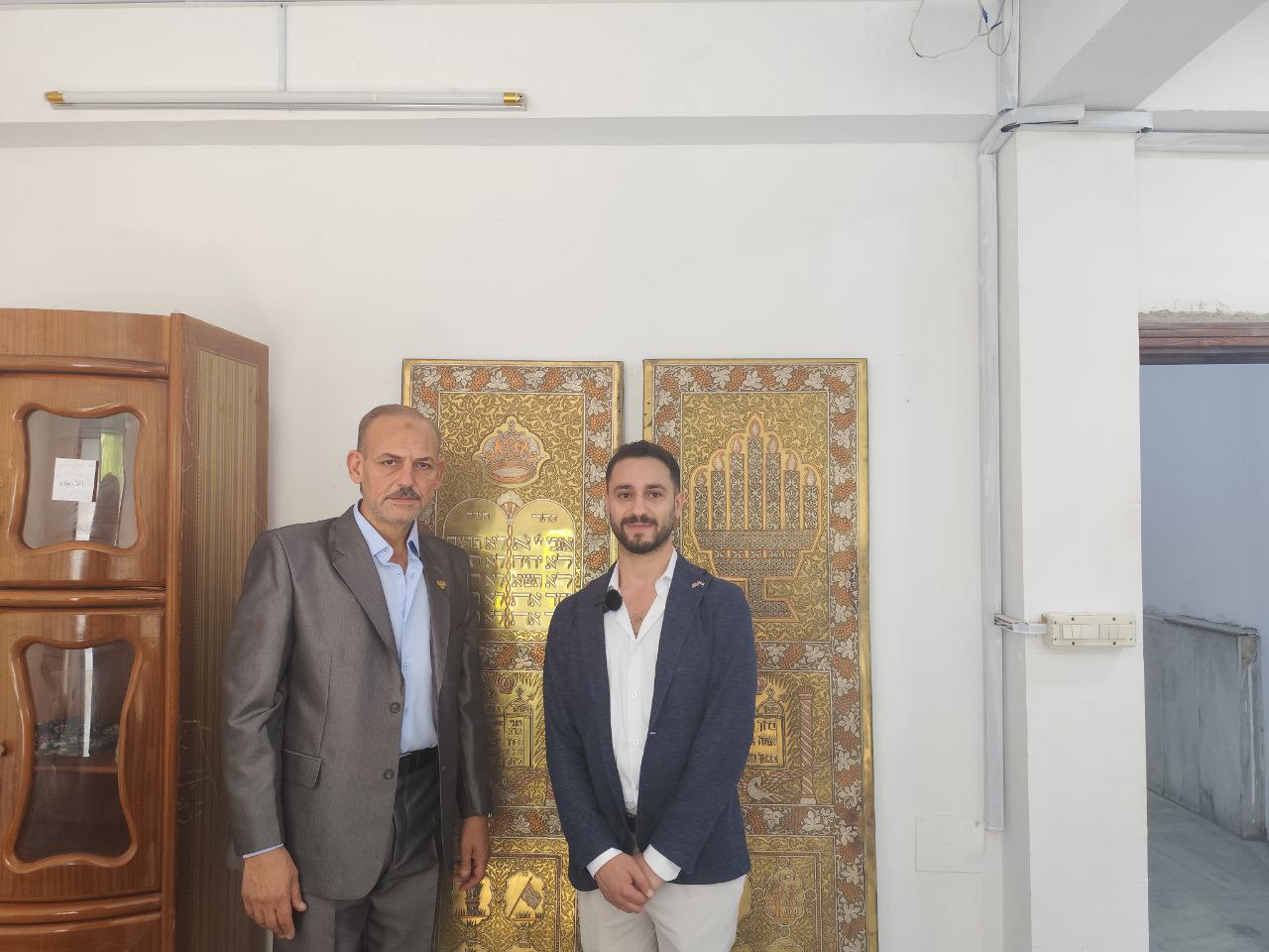SMF team with recovered Jewish heritage artifacts in Damascus